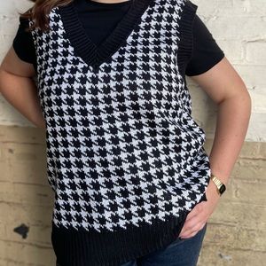 Houndstooth sweater vest
